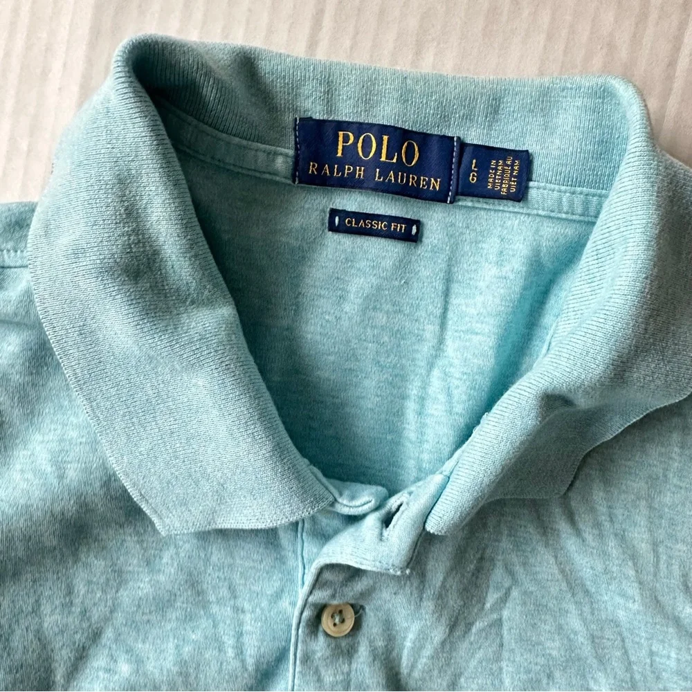 Ralph Lauren Men's Light Blue Polo Shirt with‎ Embroidered Pony